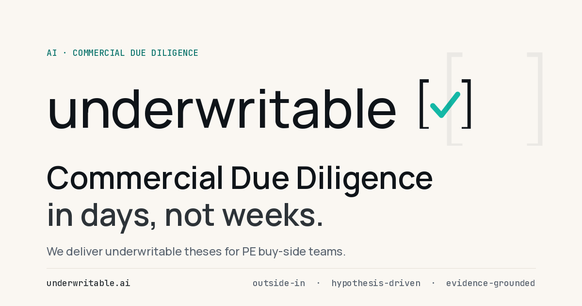 Underwritable Underwritable - AI-augmented Commercial Due Diligence